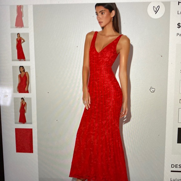 Lulus Dresses & Skirts - Red lace mermaid maxi dress